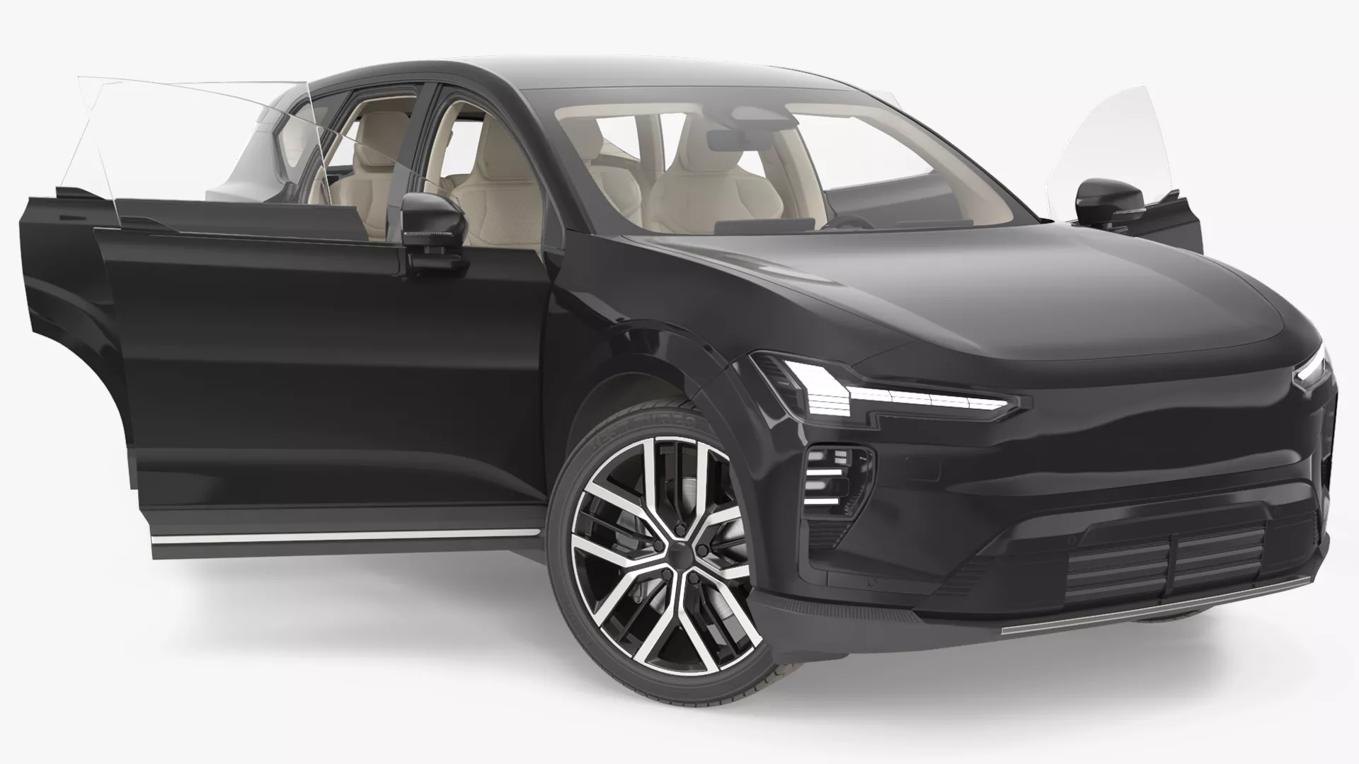 Modern Five Seat Mid Size Electric SUV Rigged for Maya 3D model