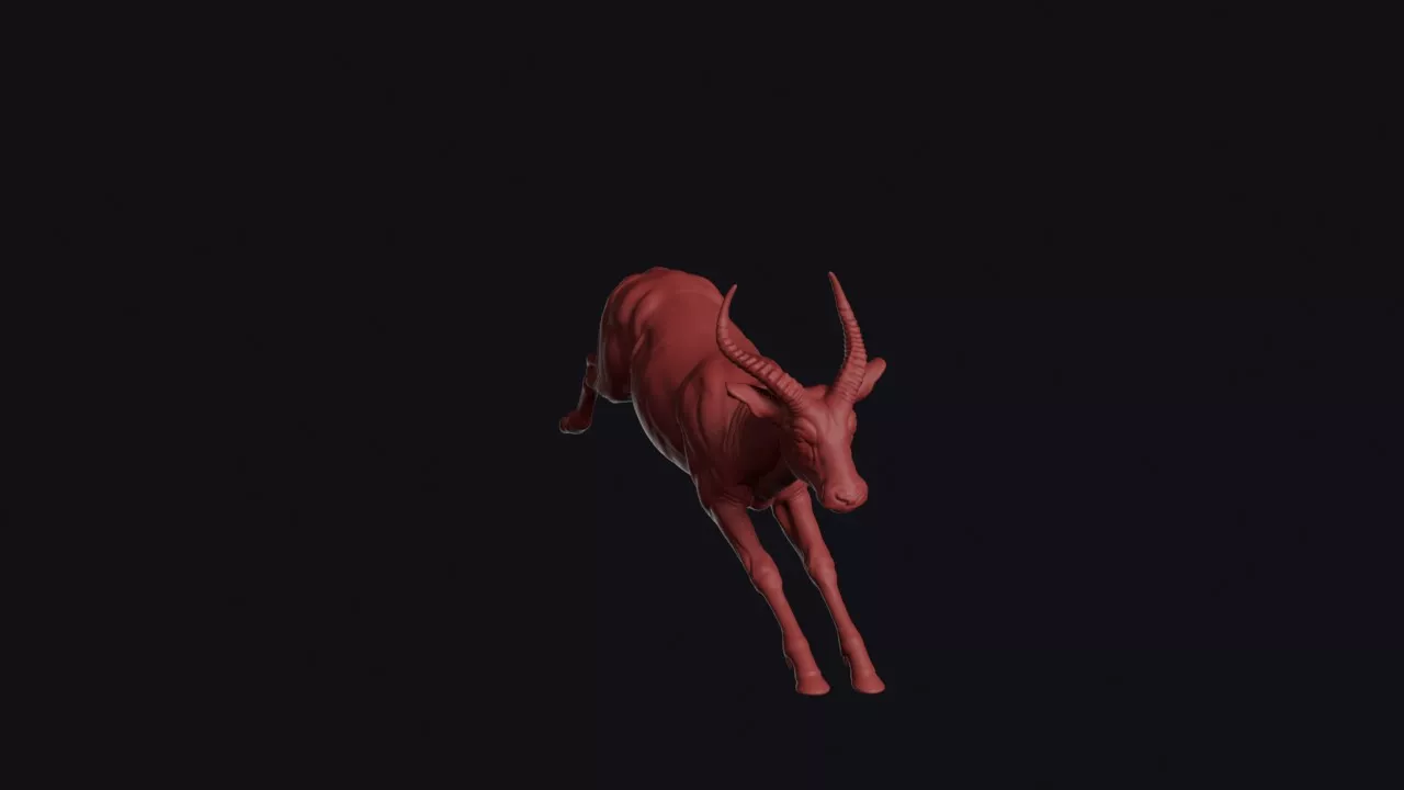Leaping Lechwe 3D print model