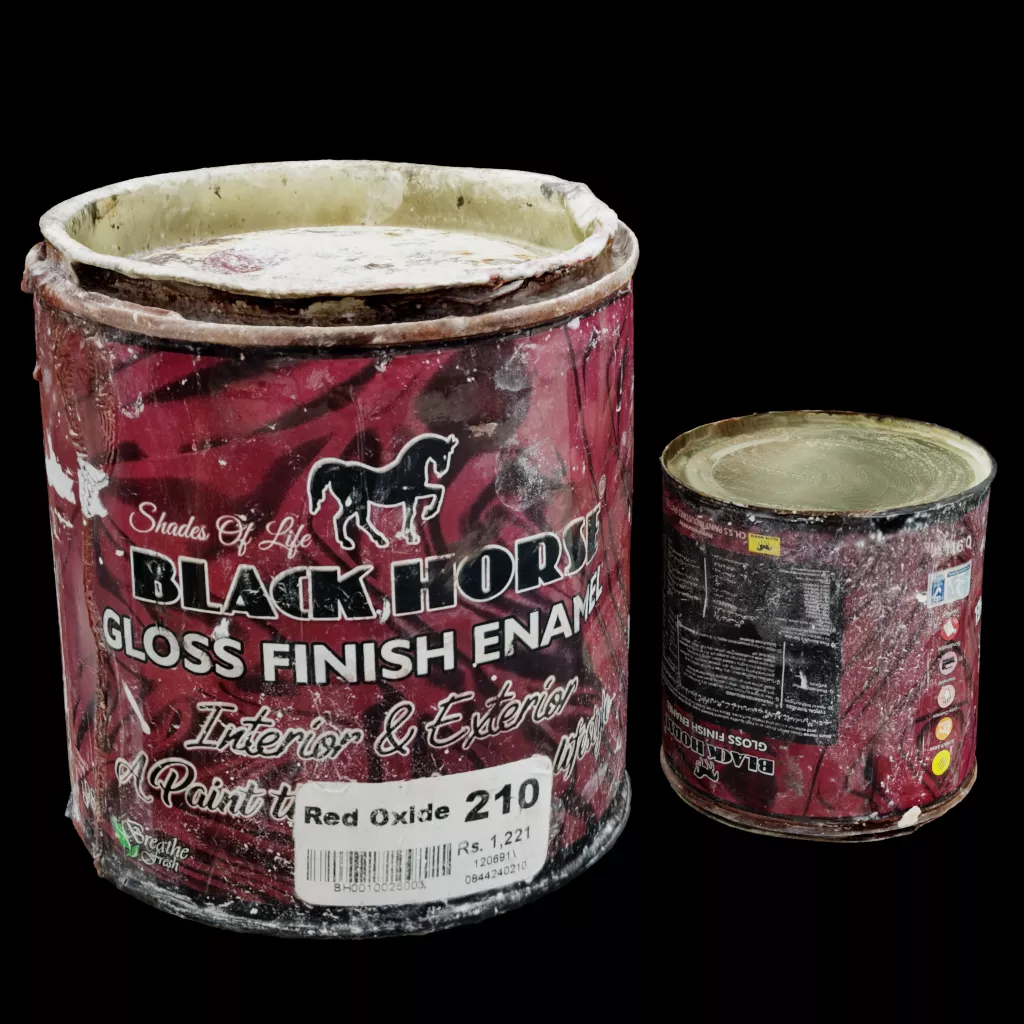 Paint Can - Black Horse Gloss Finish Enamel Red Oxide 3D Model Low-poly 3D model