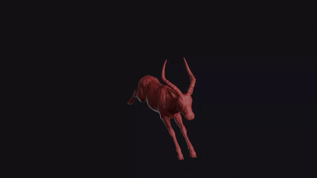 Leaping Impala 3D print model