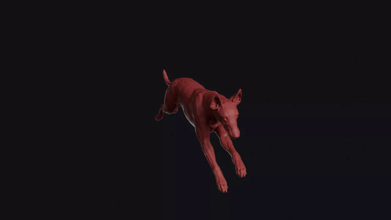 Leaping Ibizan Hound 3D print model