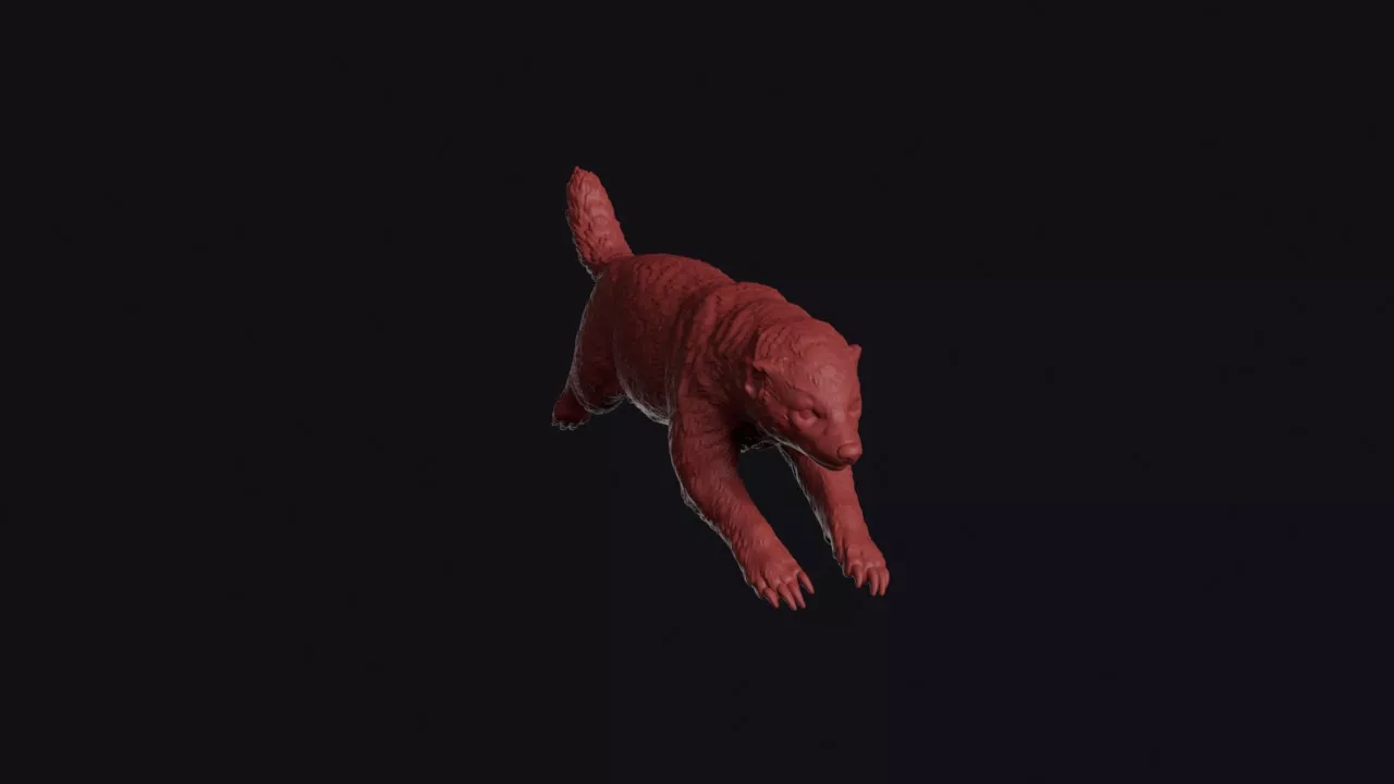 Leaping Honey Badger 3D print model