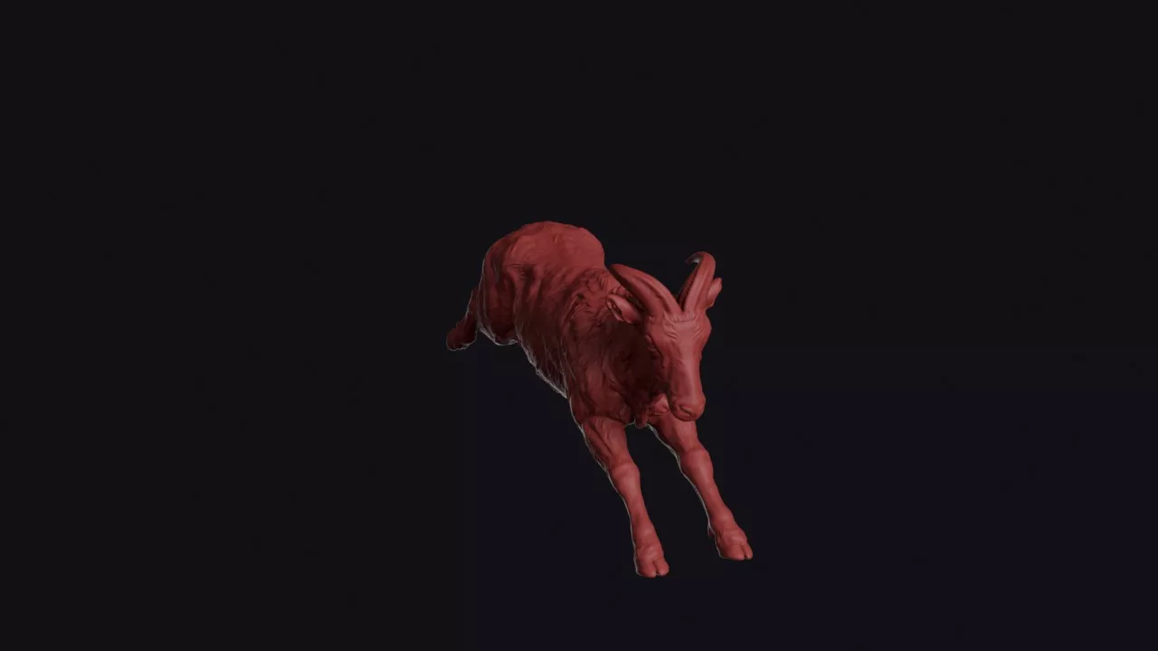 Leaping Himalayan Tahr 3D print model