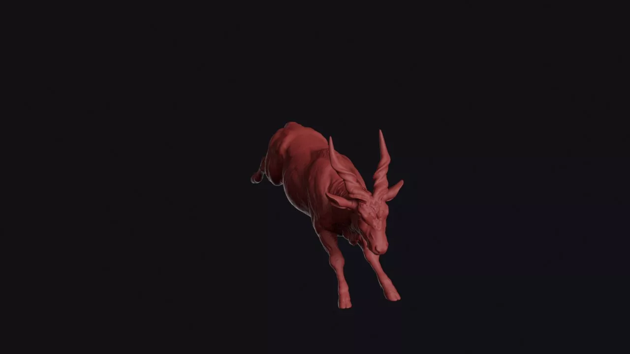 Leaping Giant Eland 3D print model
