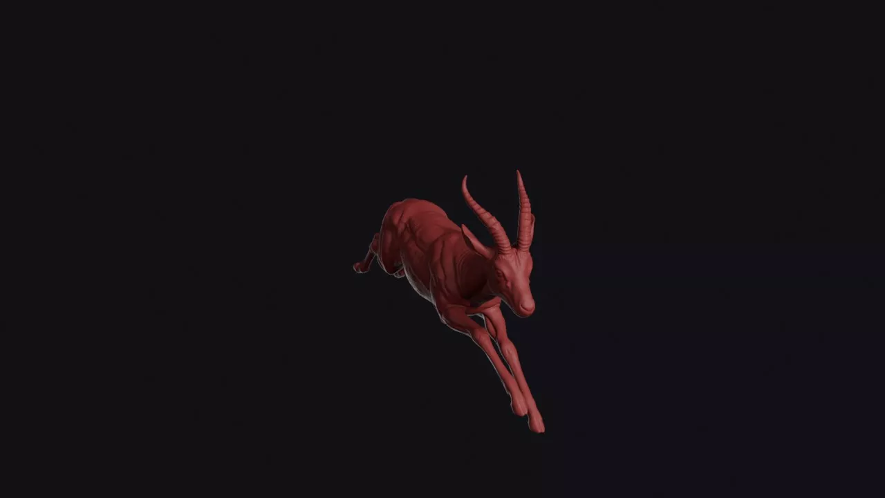 Leaping Dorcas Gazelle 3D print model