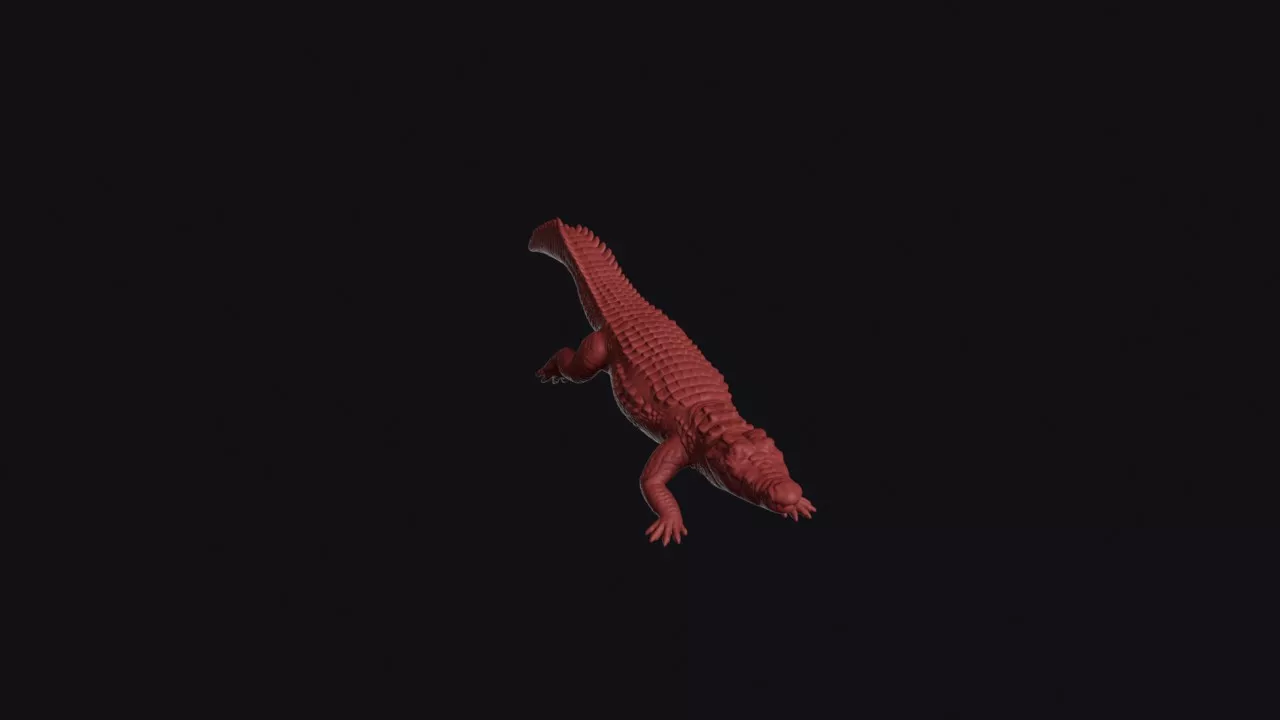 Leaping Crocodile 3D print model