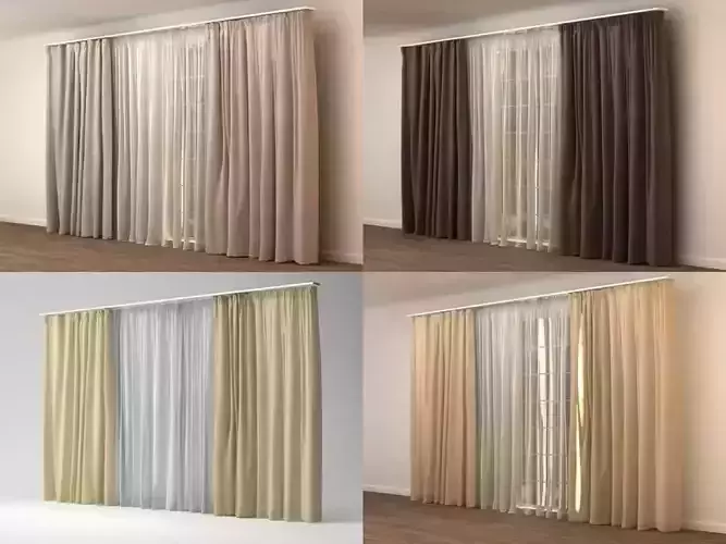 Window-curtain 02 3D model Window-curtain 02 3D model