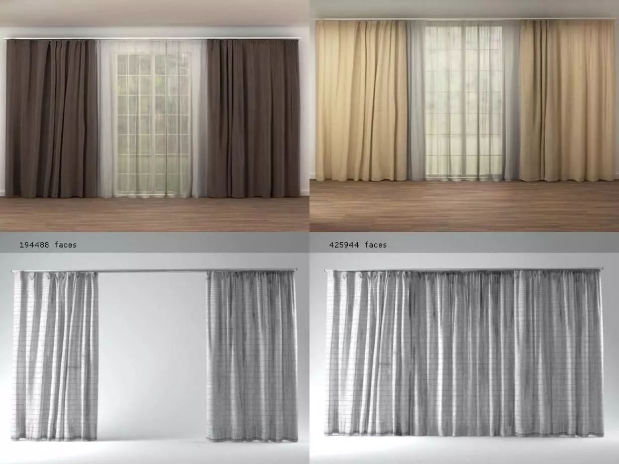 Window-curtain 02 3D model_2