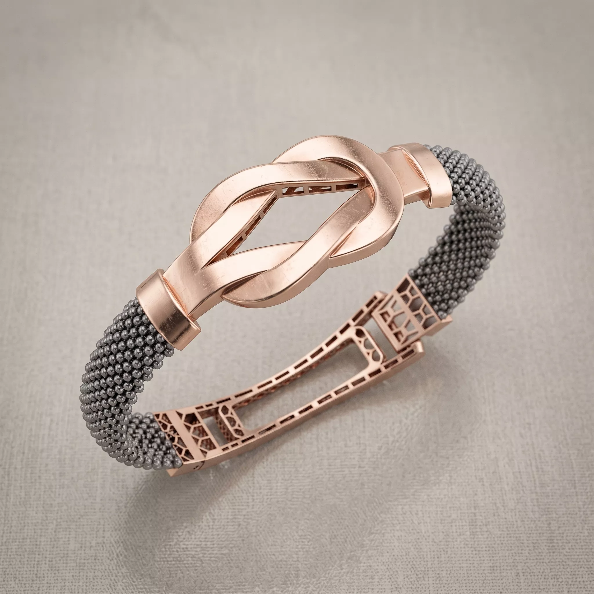 big size knot mesh bangle bracelet with support 3D print model