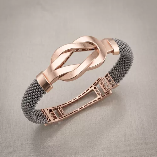 big size knot mesh bangle bracelet with support