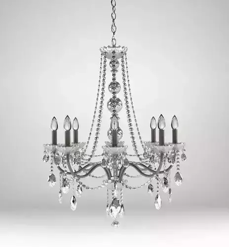 Chandelier with crystals hanging from it