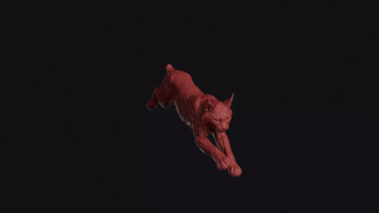 Pouncing Canada Lynx 3D print model