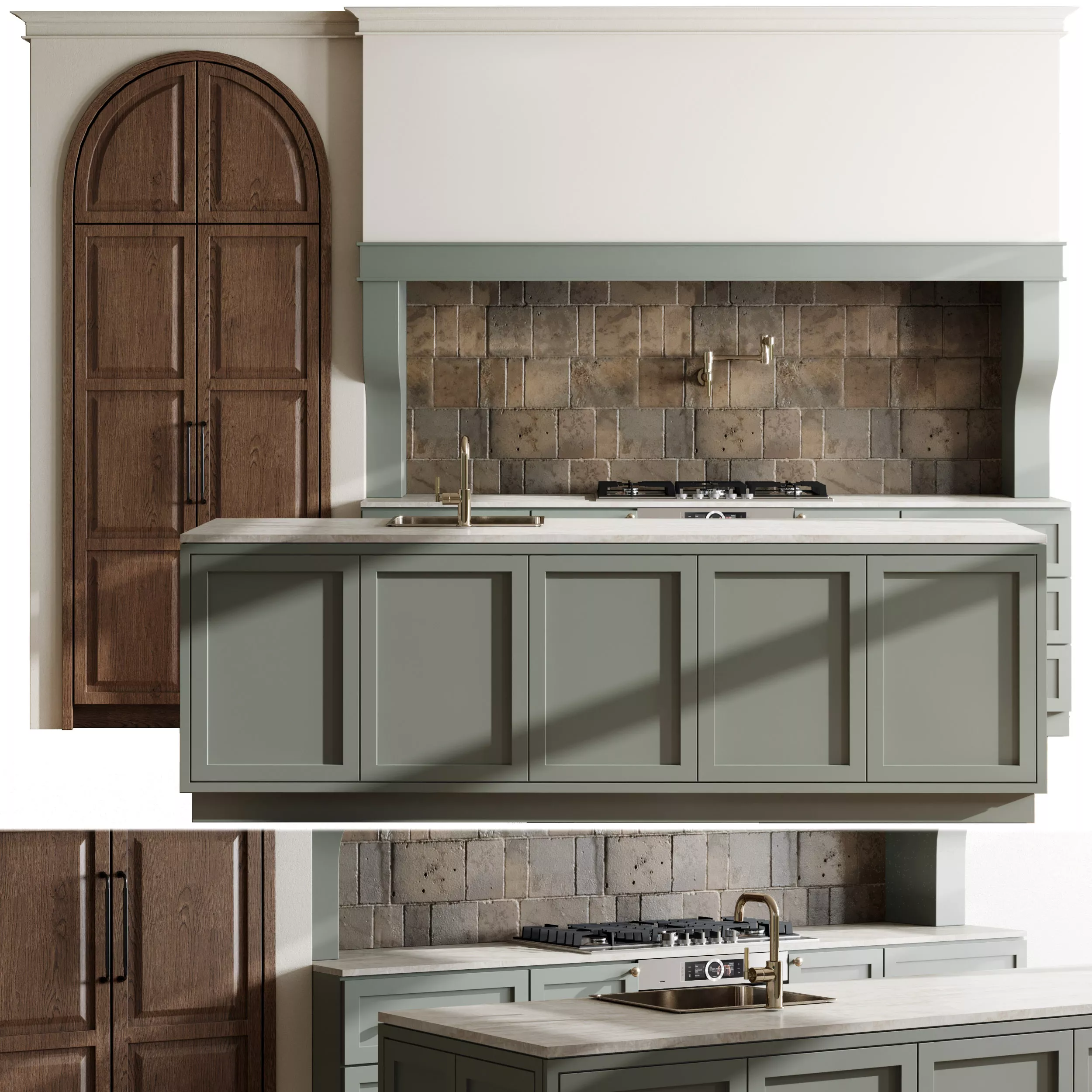 Classic Kitchen Appliance Bosch Kitchen 227 Low-poly 3D model