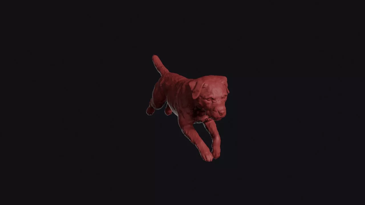 Leaping Border Terrier 3D print model