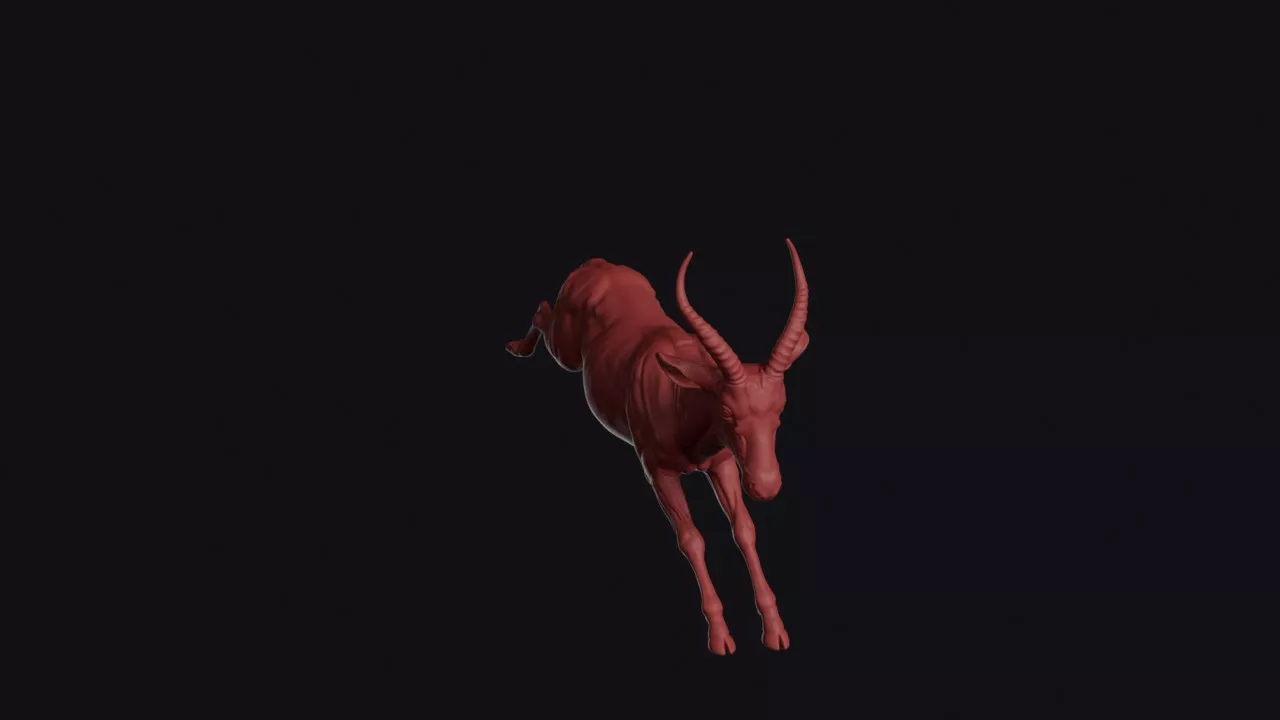 Leaping Blesbok 3D print model