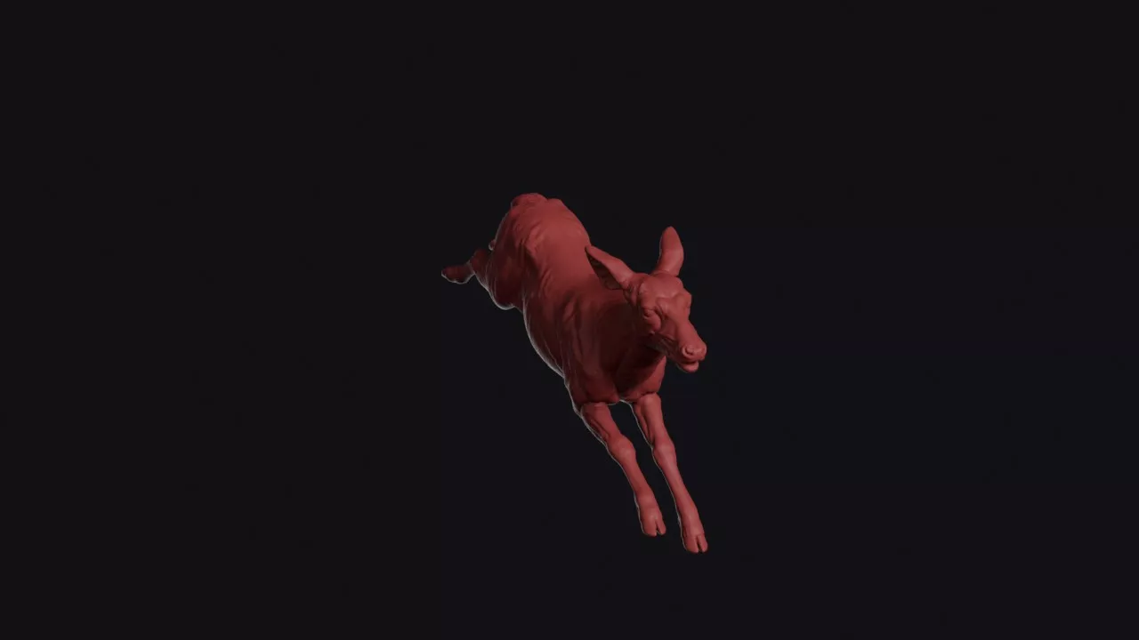 Leaping Black-tailed Deer 3D print model