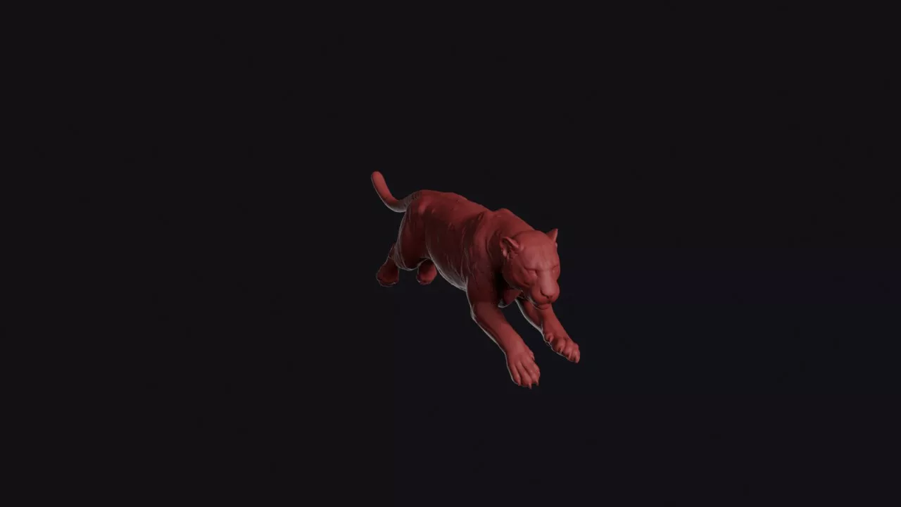 Leaping Black Panther 3D print model
