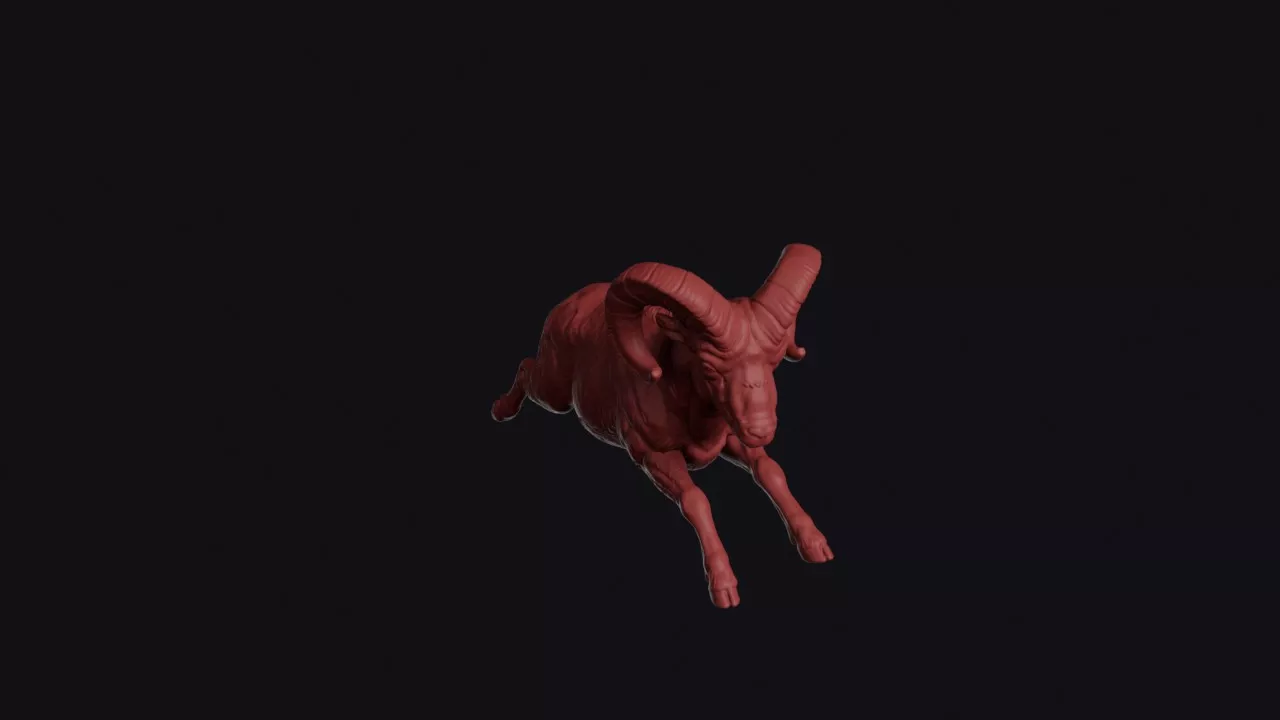 Leaping Bighorn Sheep 3D print model