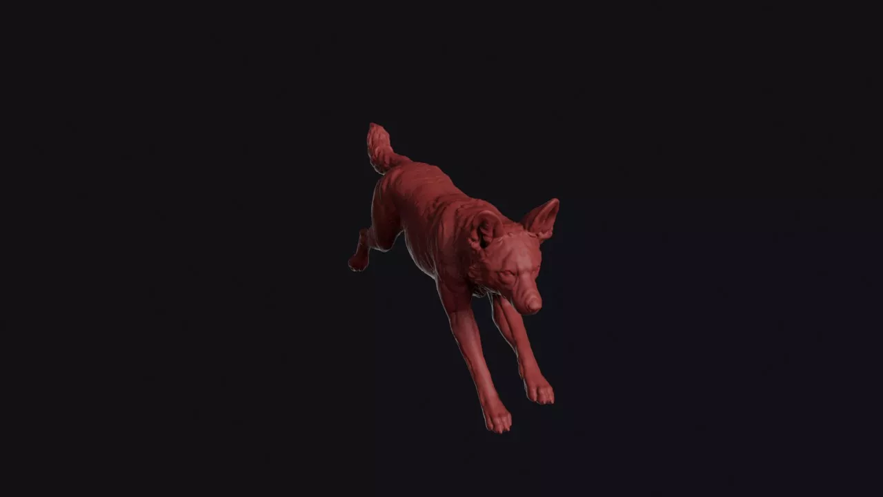 Leaping African Wild Dog 3D print model
