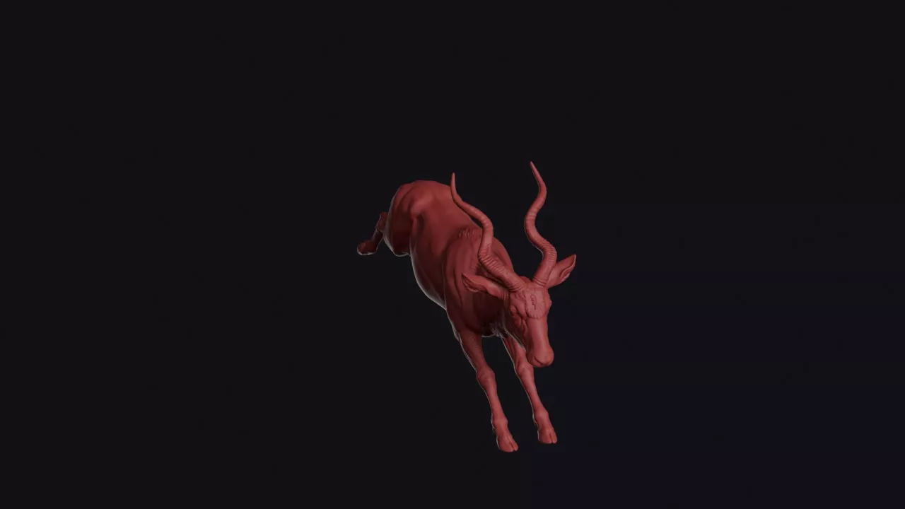 Leaping Addax 3D print model