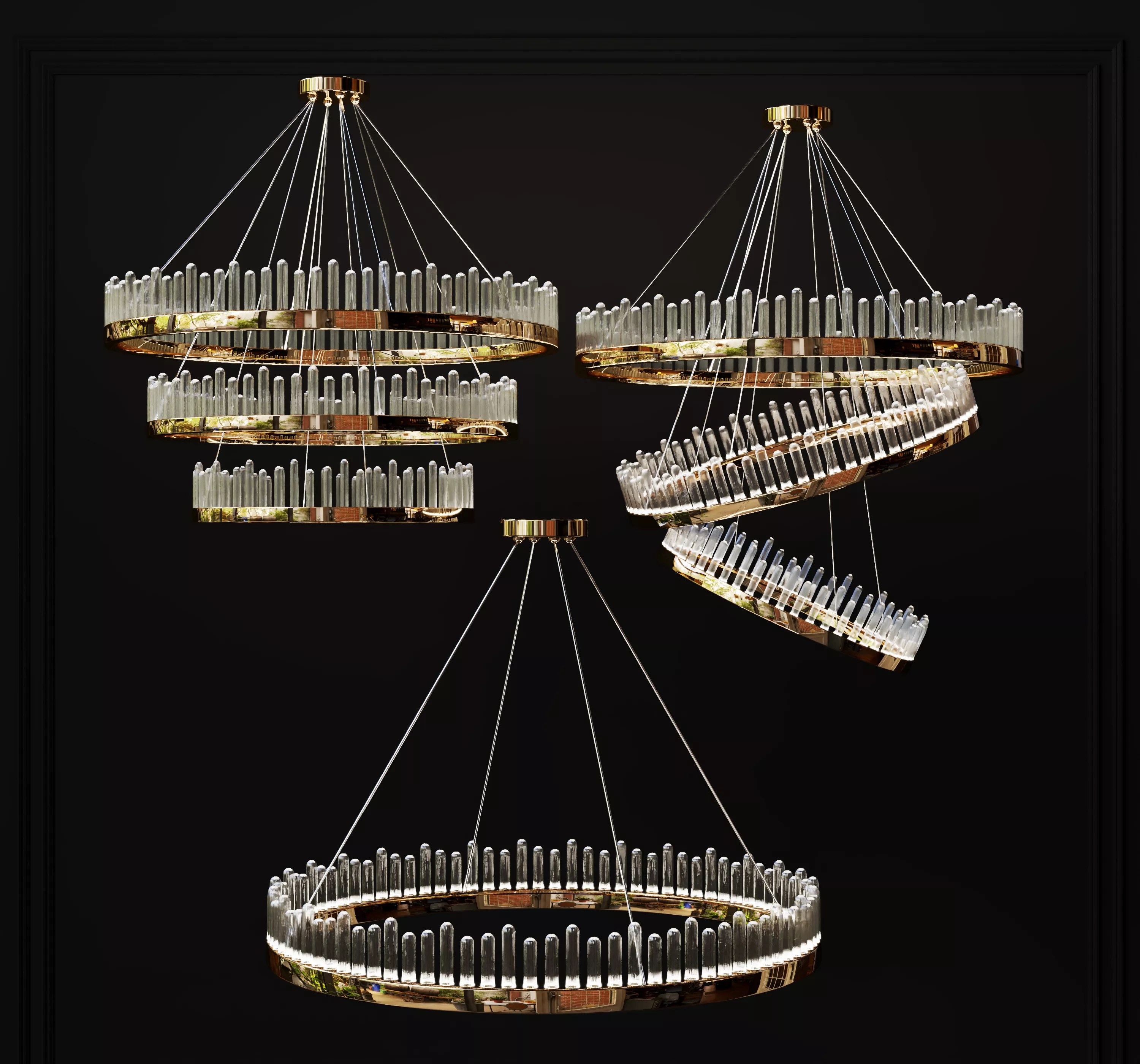 Collection of Modern Chandelier 3D model
