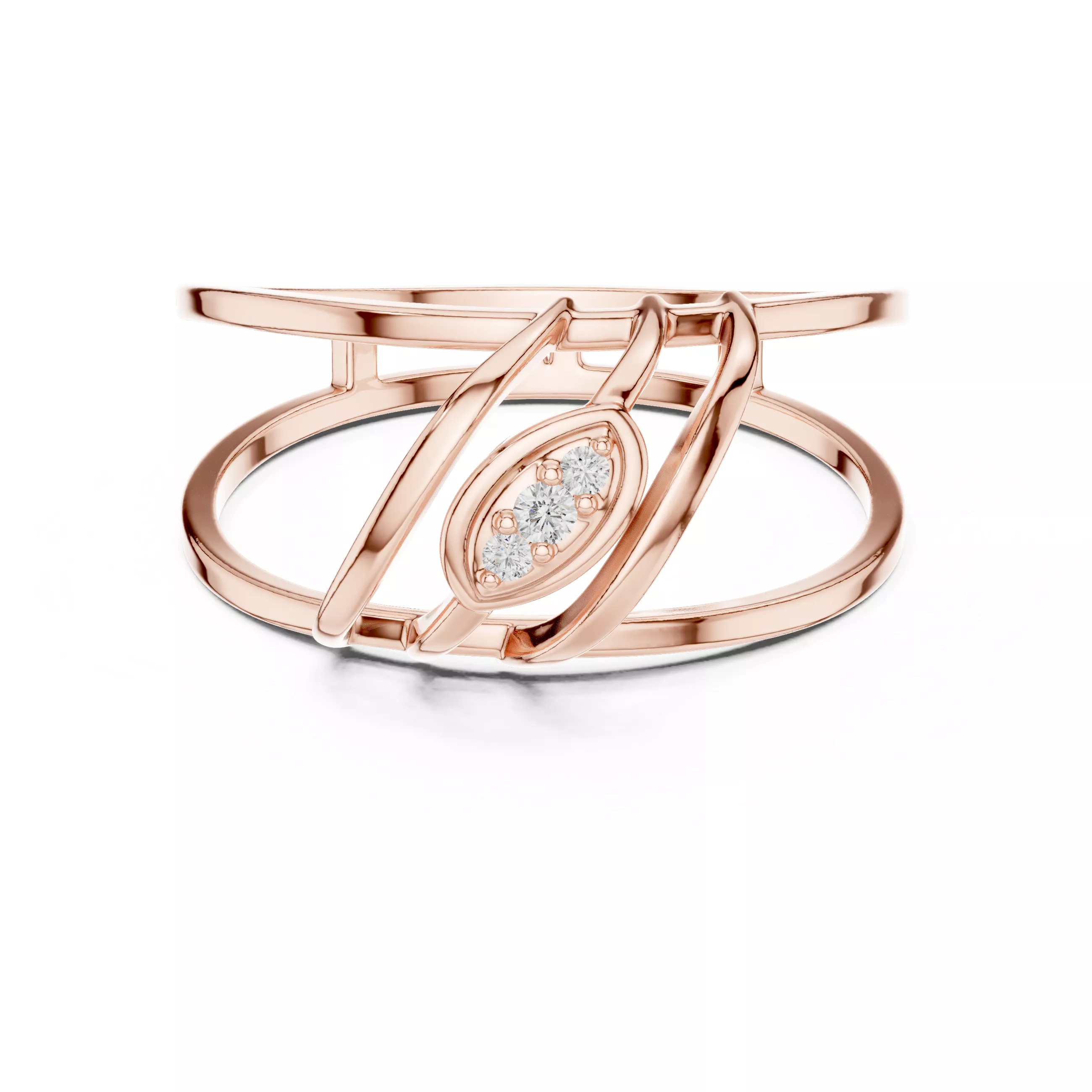 Marquise Eye Multi Stone Diamond Ring 3D print model