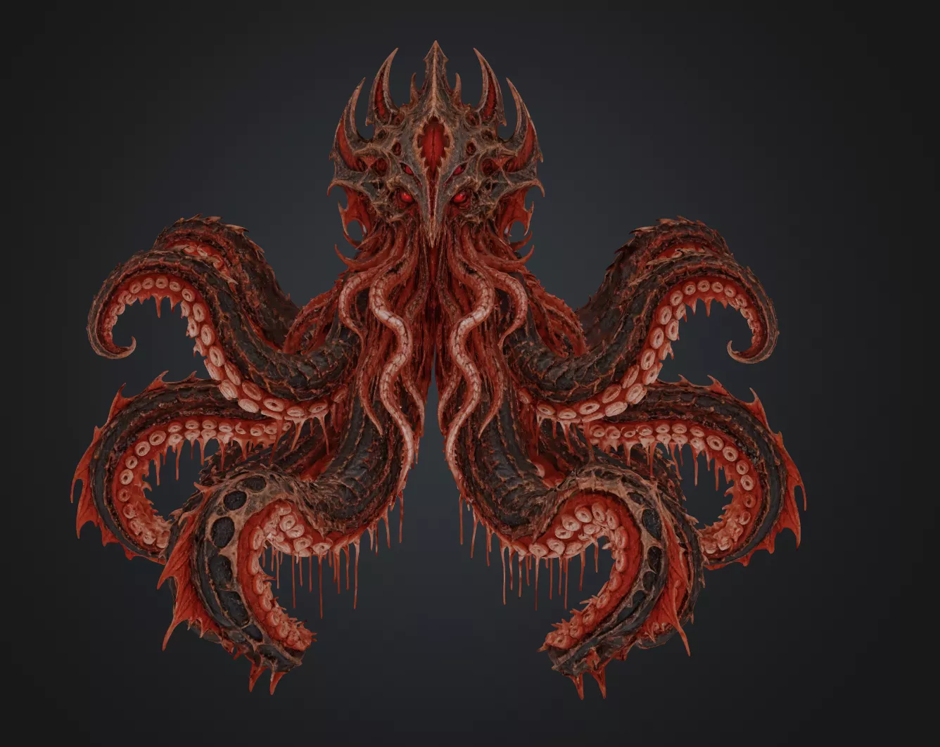 Abyssal Moon Kraken Horror Ocean Octopus 3D model