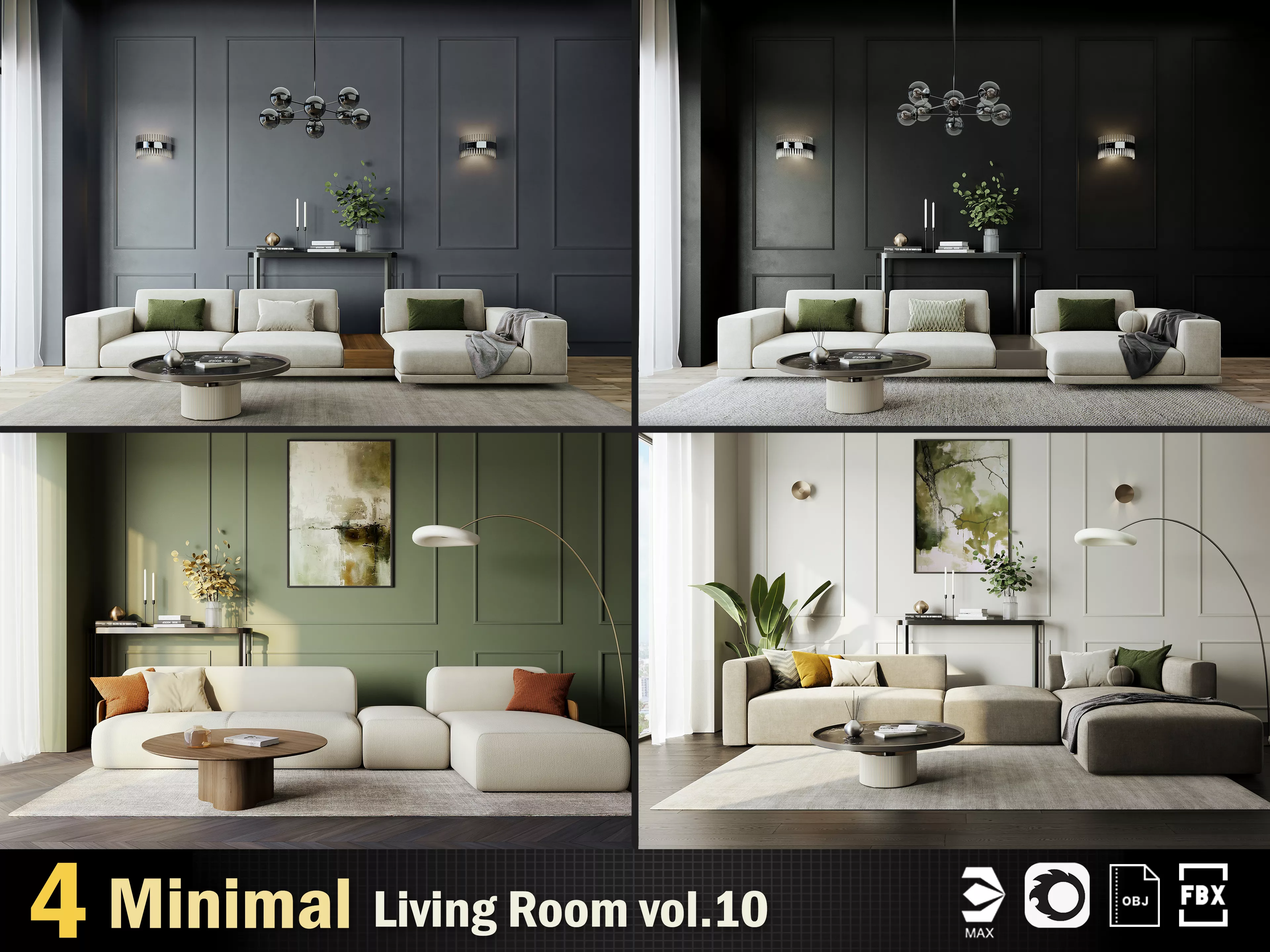 Interior Scene Minimal Interior Collection Vol10 3D Model Pack