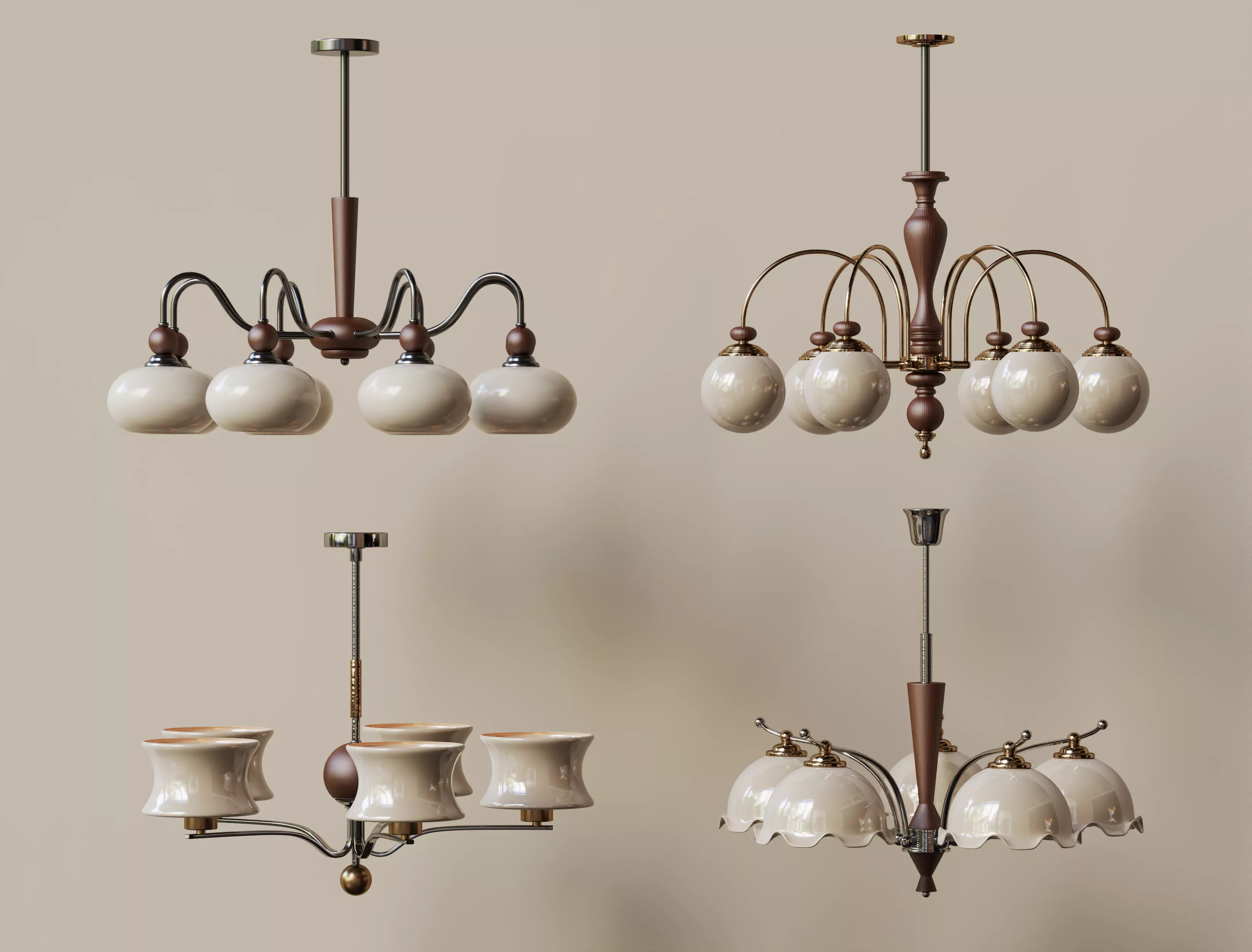 Collection of Modern Chandelier 3D model