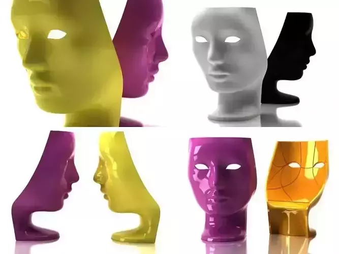 Nemo set of different colored head vases