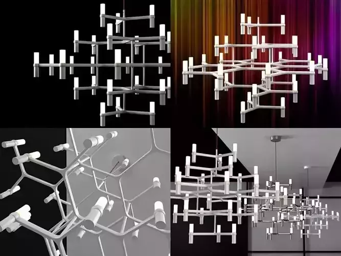 Crown molecule chandelier 3D model