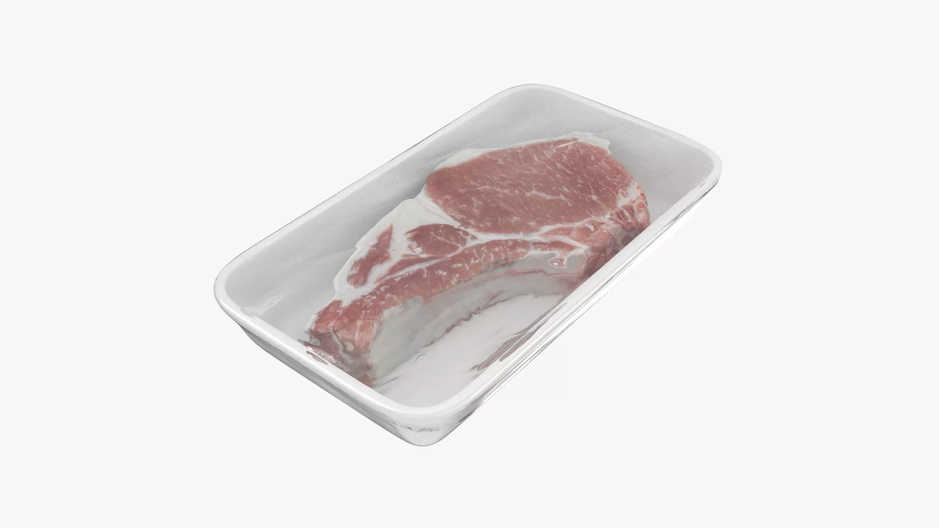 Pork Chop Wrapped Package Low-poly 3D model