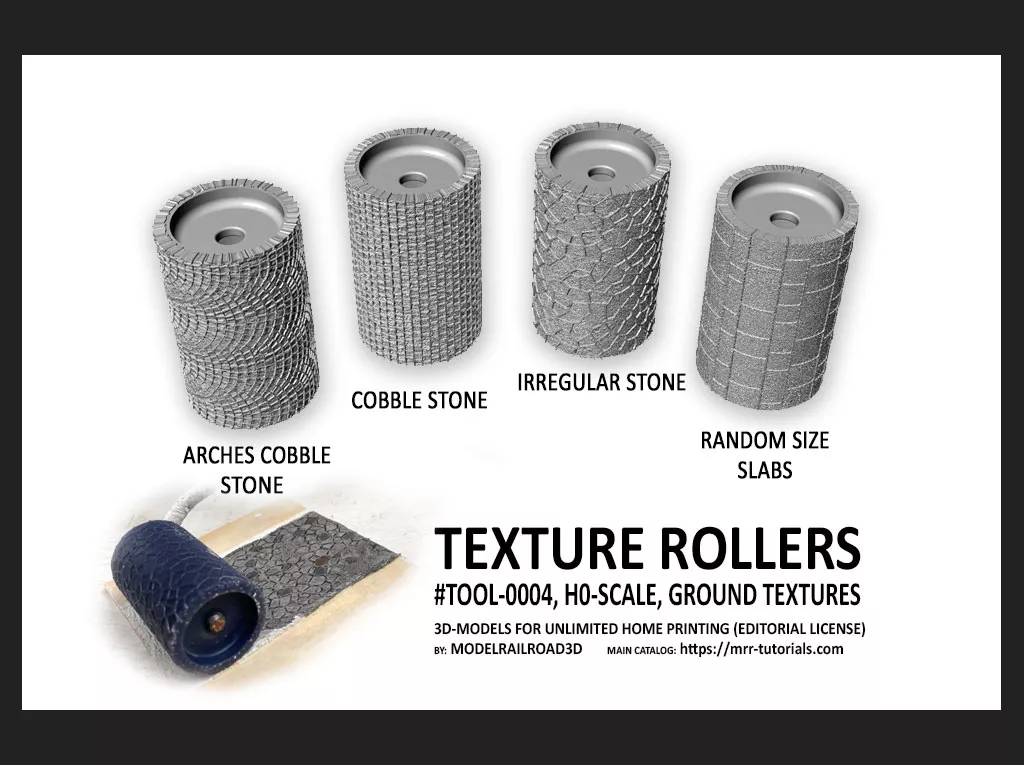 TOOL-0004 Texture Rollers for H0-scale 3D print model
