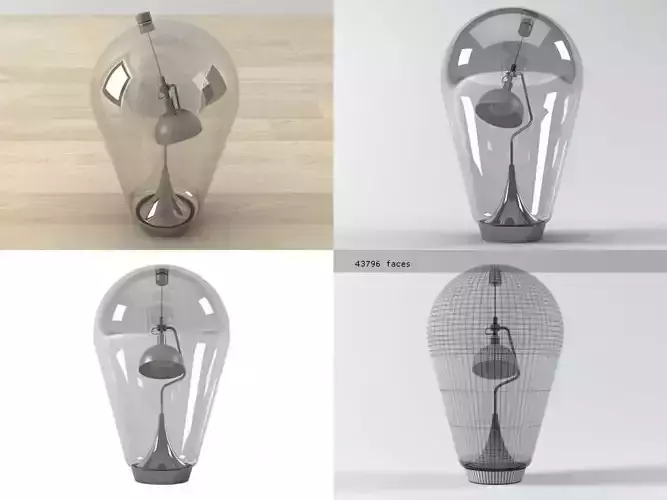 Blow glass lamp - renderings