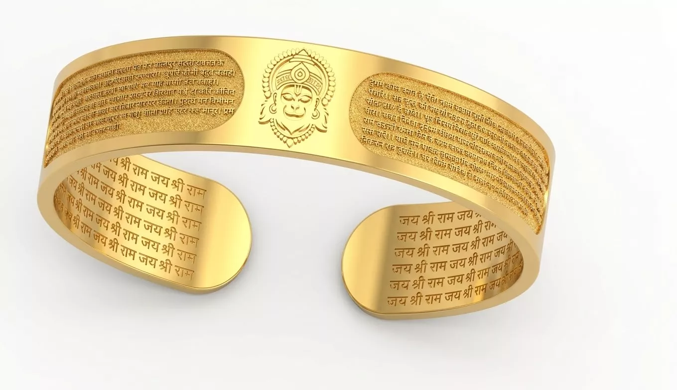 Hanuman Chalisa Religious Kada Bracelet 3D print model