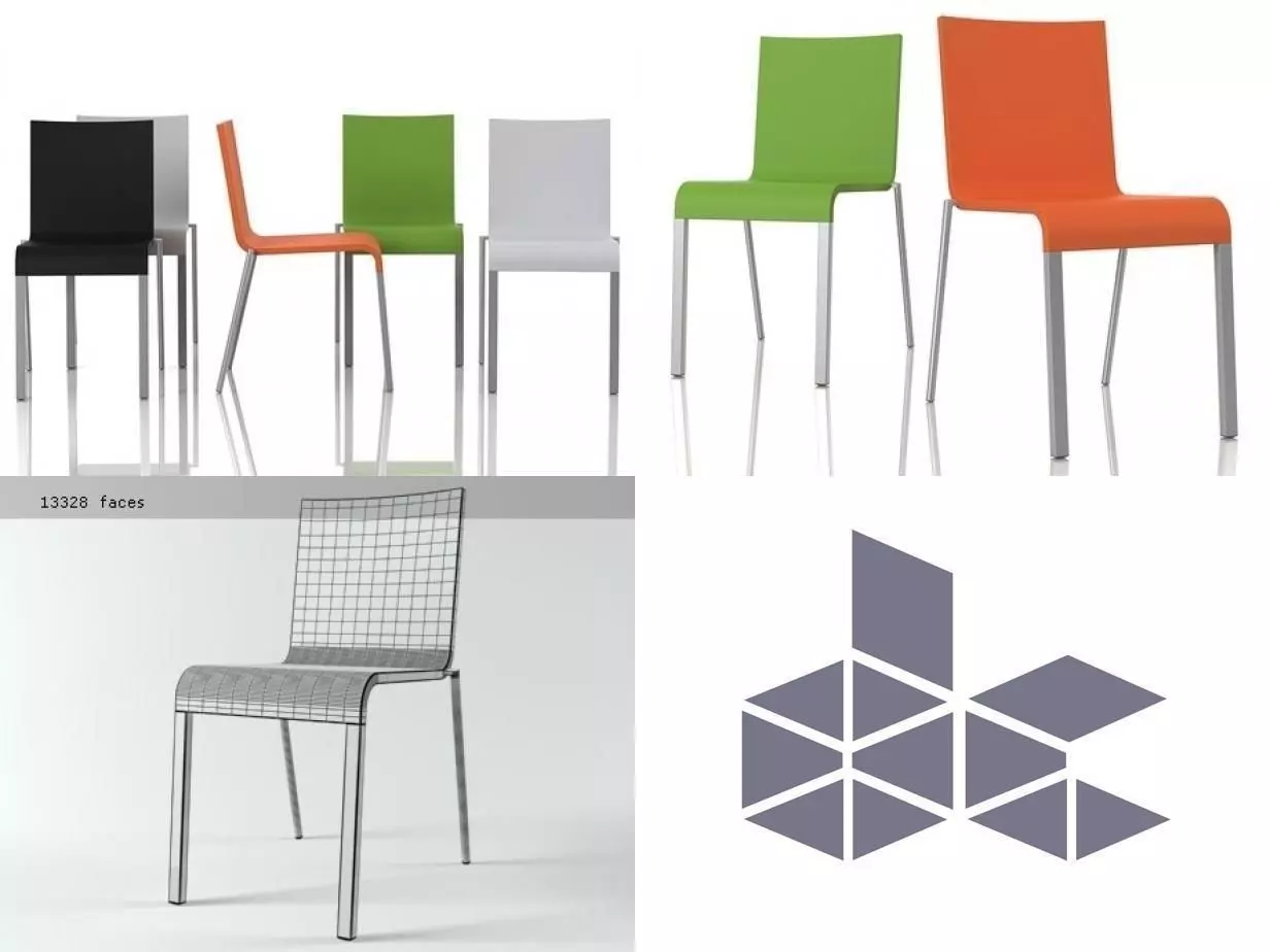 03 different chairs 3D model_0