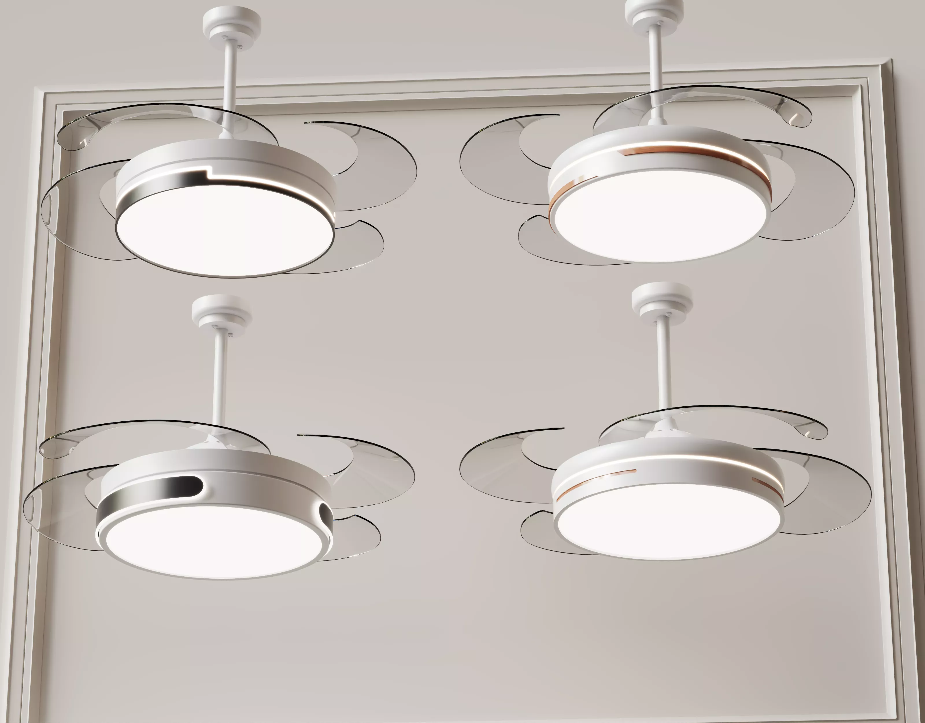 Ceiling Fan Collection with Lights 3D model