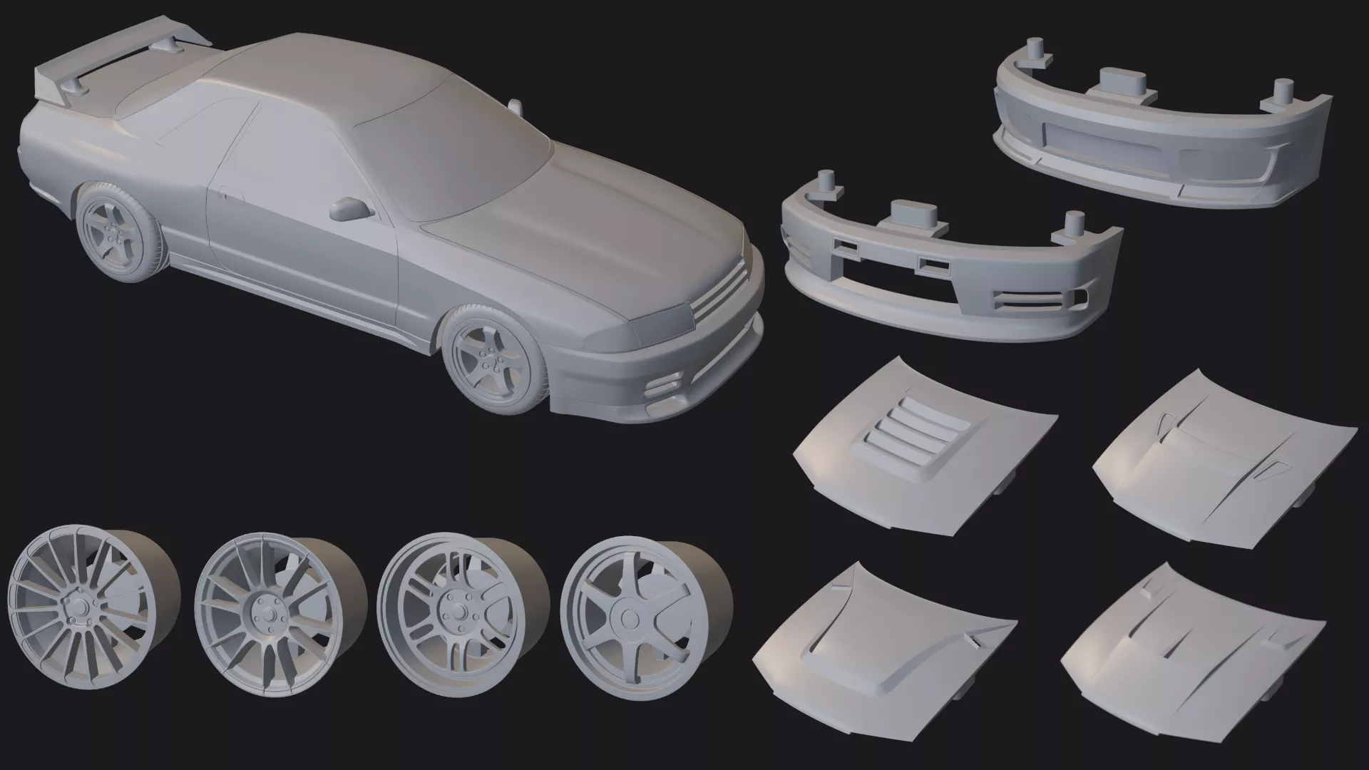 3d printed sport car 3D print model