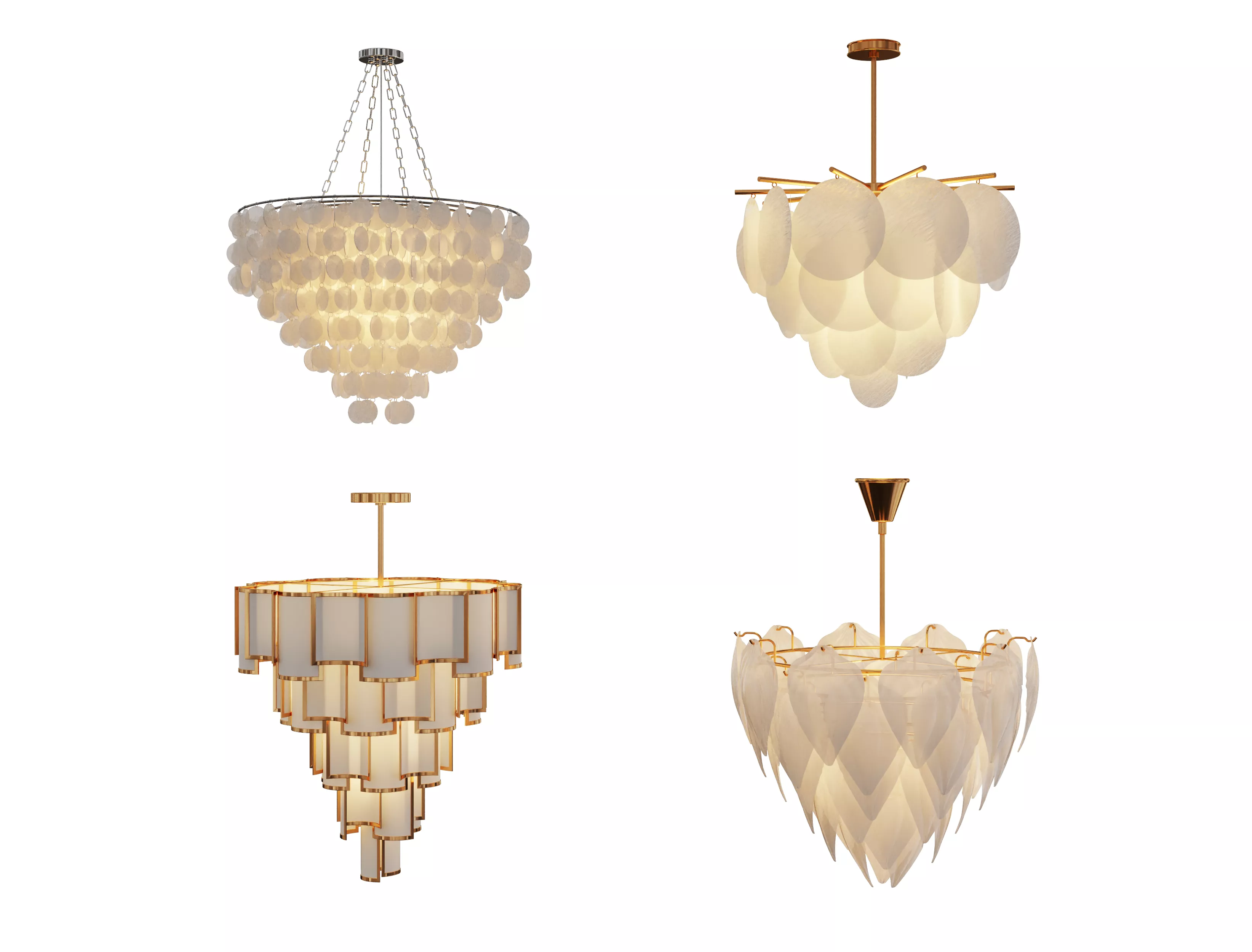 Collection of Modern Chandelier 3D model