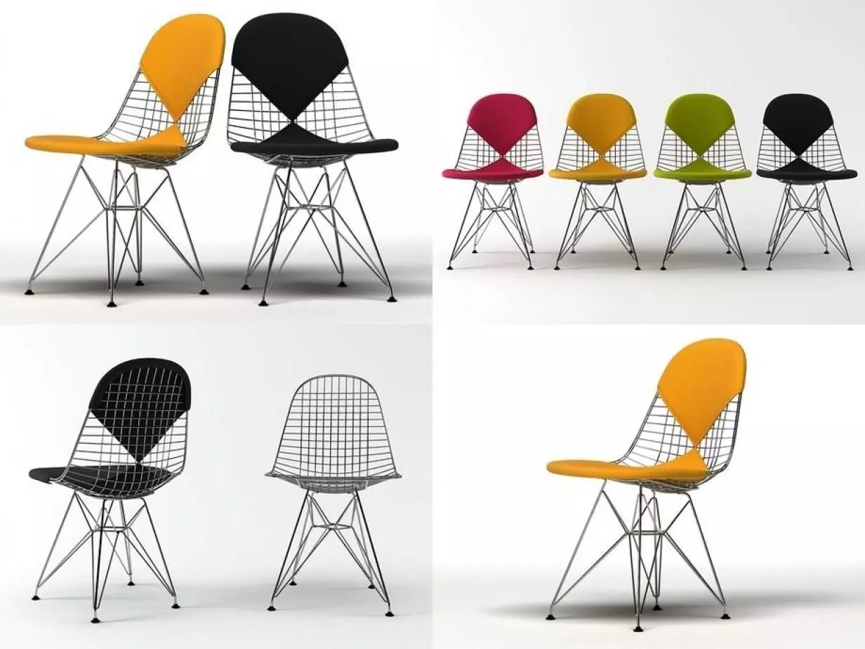 Wire Chair DKR 3D model_2