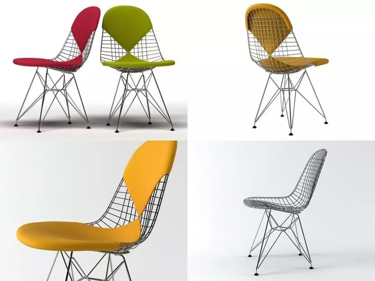 Wire Chair DKR 3D model_3