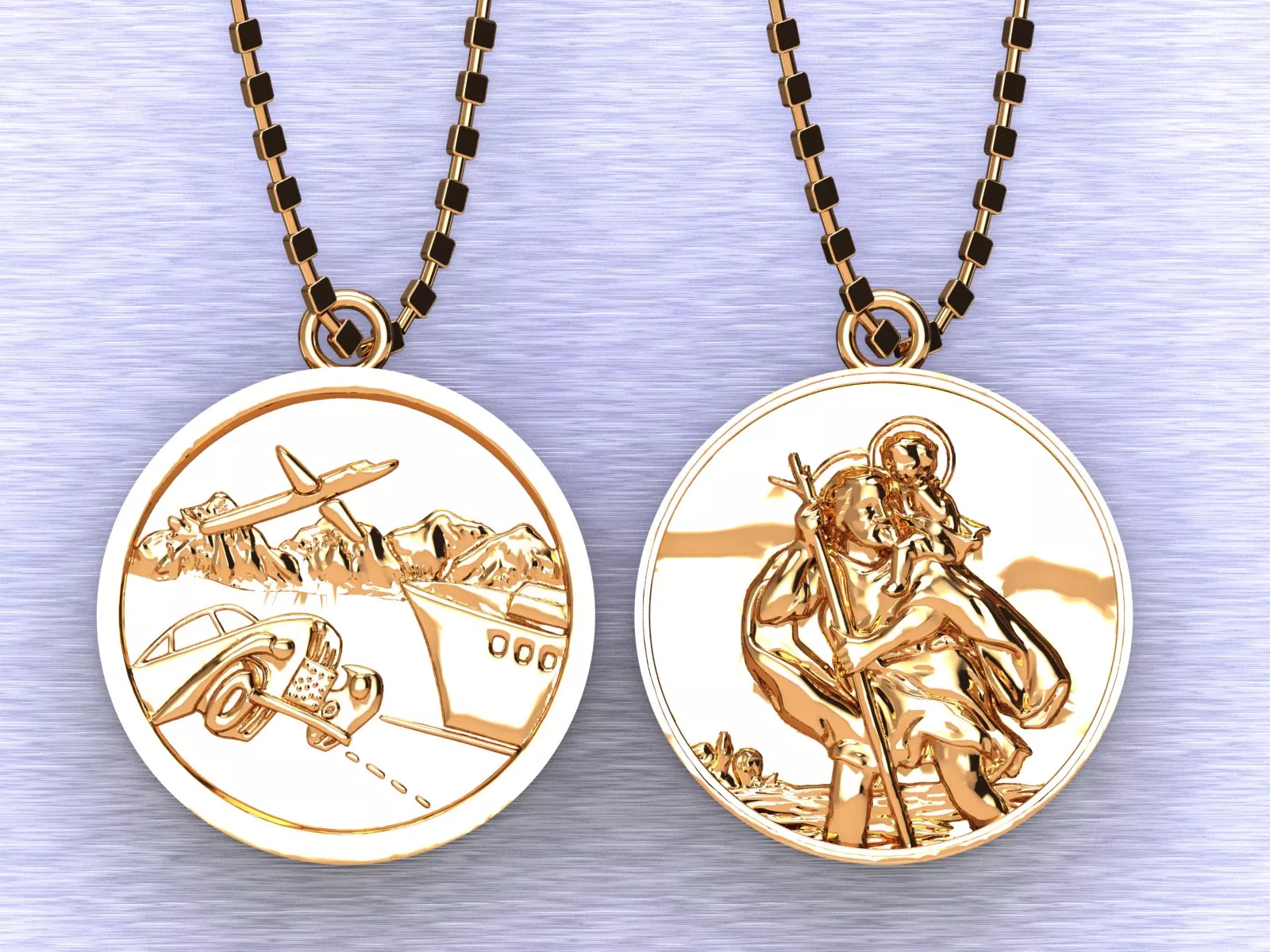 Saint-Christopher-Traveler-Protection-Medal-Pendant 3D print model