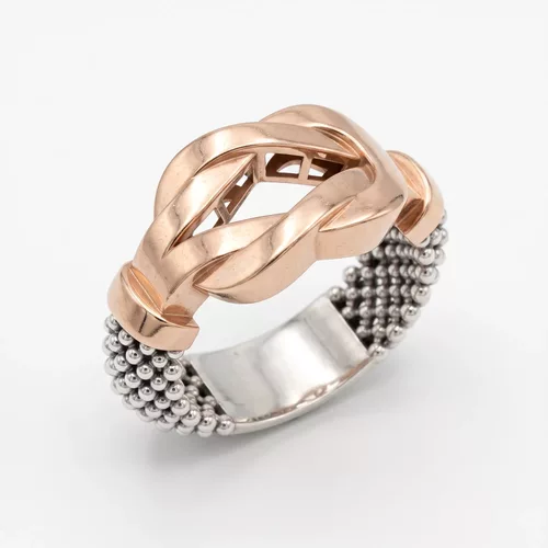 big size knot mesh bangle ring with support