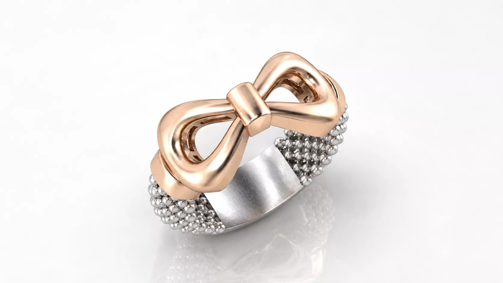 big size bow mesh ring with support 3D print model