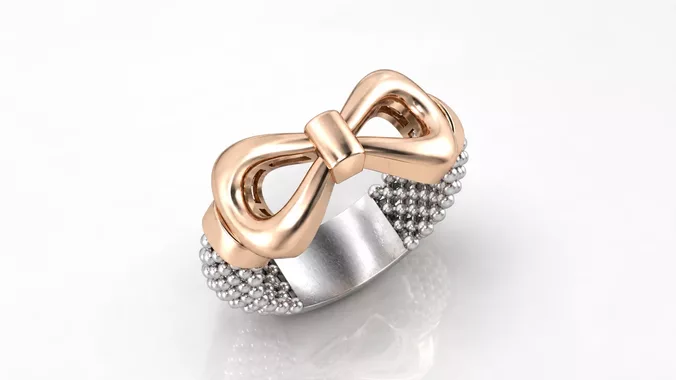 big size bow mesh ring with support