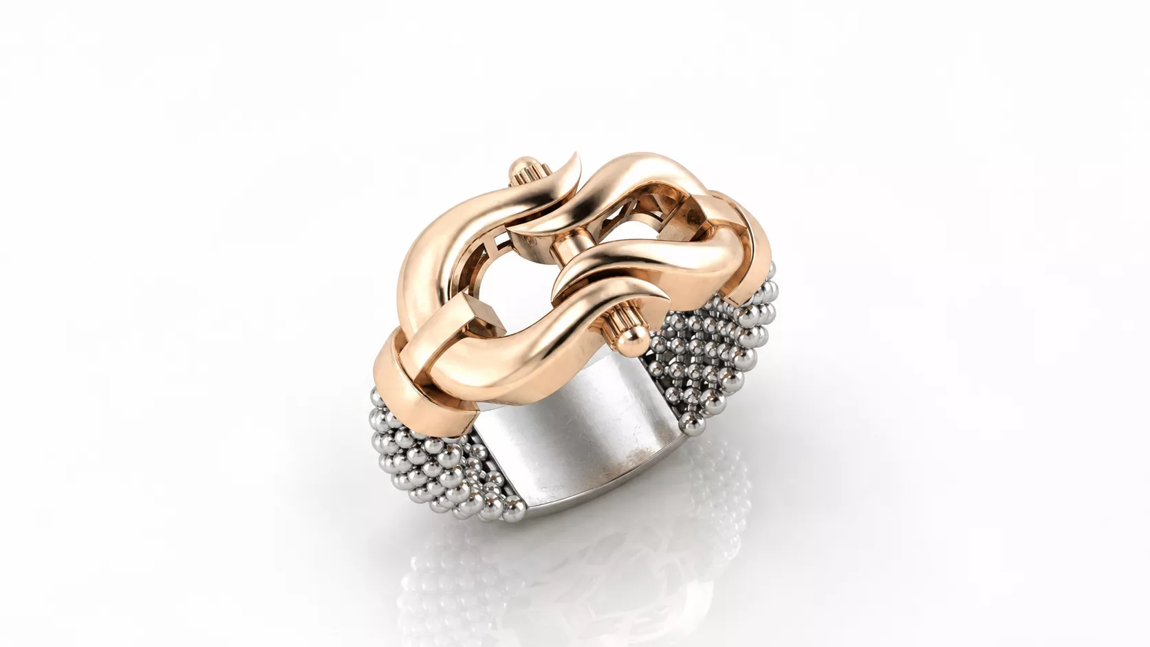 big size wavy knot mesh ring with support 3D print model
