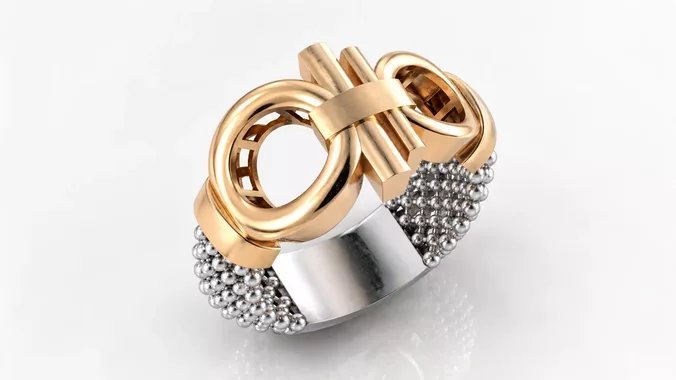 big size interlocking circle mesh ring with support