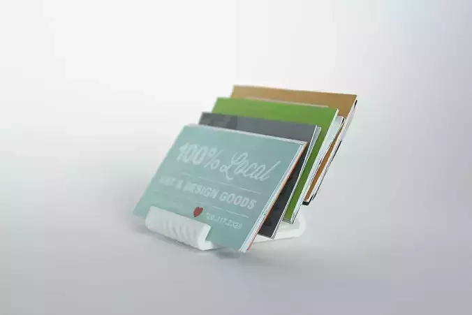 015c - Business Card Holder - Tiered - Angular Pattern - 