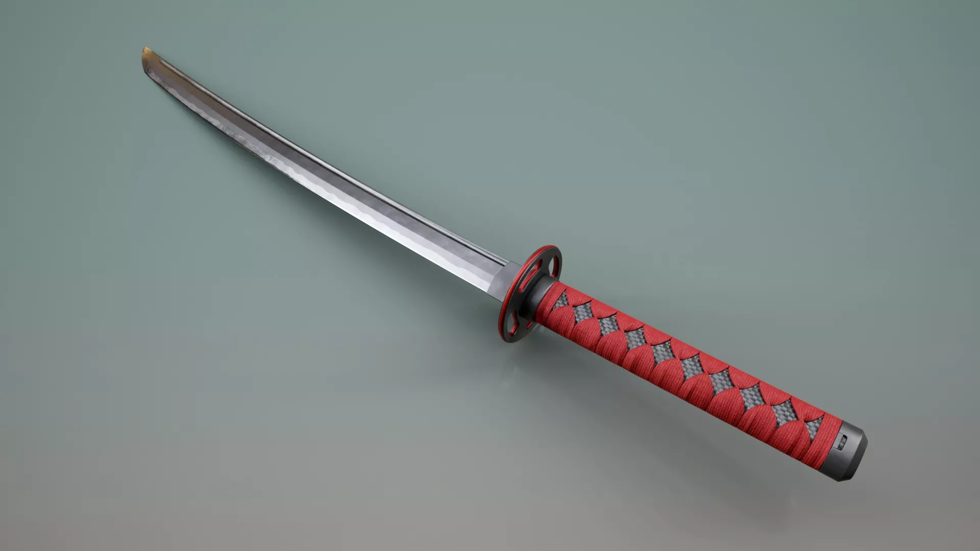 Modern Katana Blade PBR Low-poly 3D model