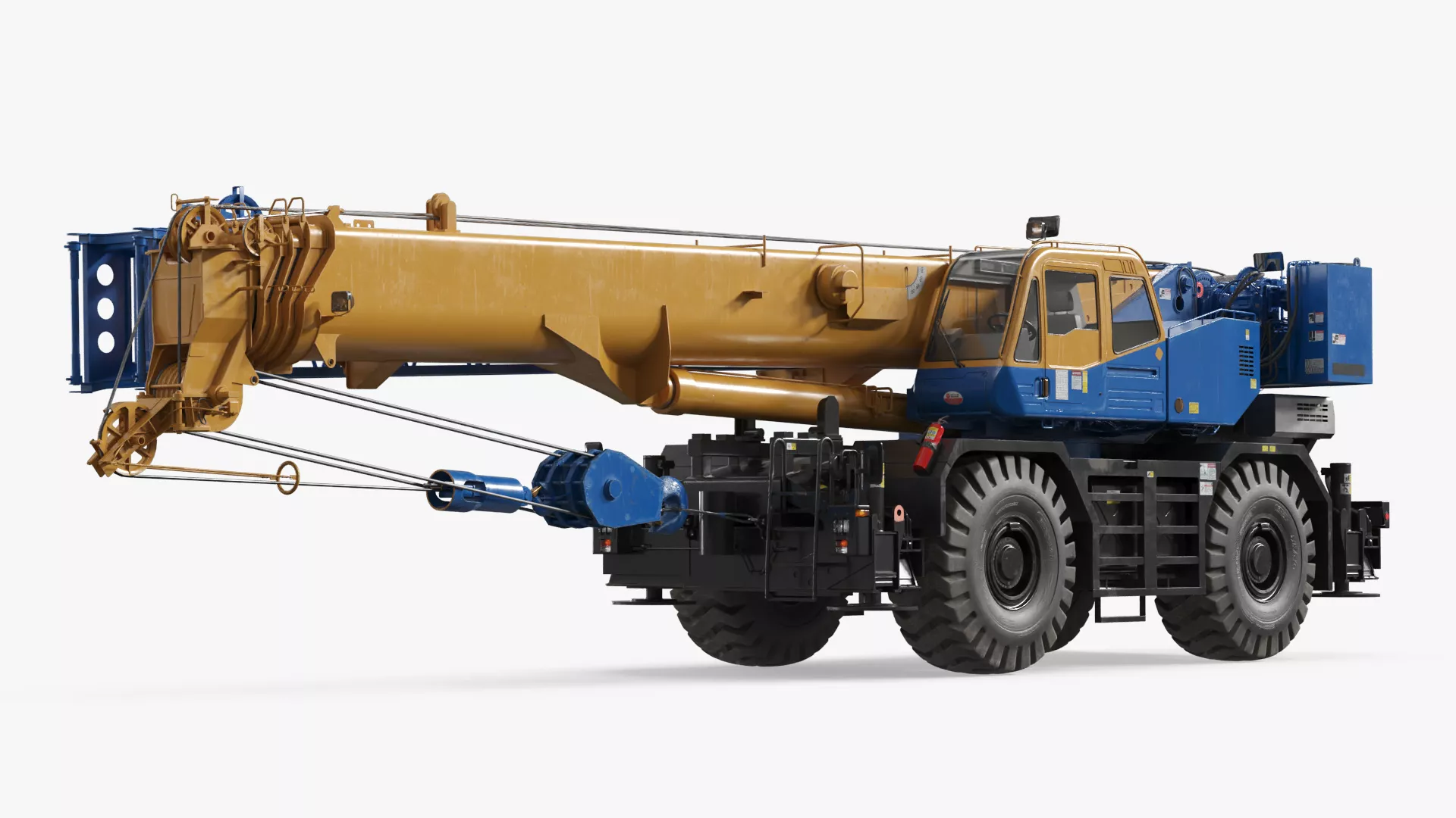 Mobile Boom Crane Machine Simplified 3D model
